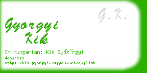 gyorgyi kik business card